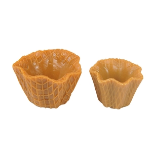 Artificial waffle bowl set for DIY miniature clay sundae and faux dessert making