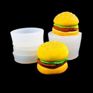 3D burger siliconen mal set voor DIY brood en het maken van food-grade squishy speelgoed