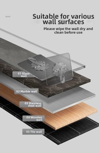 Starke transparente Klebehaken auf Glas, Marmor, Stahl, Holz und Fliesenoberflächen