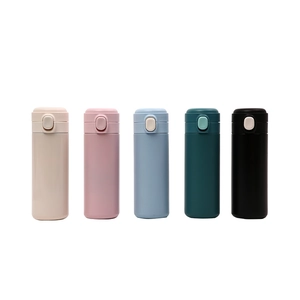 Minimalist 304 stainless steel insulated bottles in five colors with bounce lids