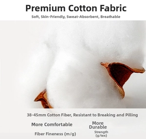 Detail of 38-45mm premium long-staple cotton fiber showing strength and soft texture