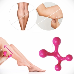 Pink manual 4-leg pressure point massager for neck back and shoulder relief