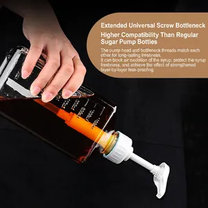 Commercial 1100ml syrup glass bottle with 15CC pump head and precise measurements