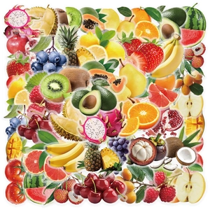 Adesivi in PET Impermeabili Con Motivo Frutta Realistica per Decorazione di Telefono Skateboard Casco Laptop
