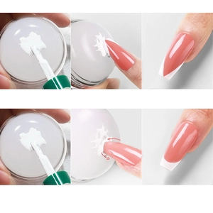 French manicure silicone nail stamper tool set showing a step-by-step application guide