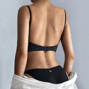 Women Seamless Bra Wireless Push Up Low Back Sexy Smooth Nylon Spandex Lingerie Comfortable Padded Underwear