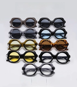 Detailed array showing nine stylish oversized sunglasses in various colors and lens tints