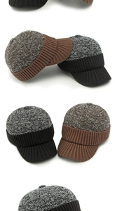 Dettaglio del cappello invernale con trama in maglia spessa e paraorecchie caldi protettivi