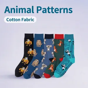 Cotton Animal Pattern Socks For Men Women Breathable Crew Socks Eagle Sloth Koala Kangaroo Panda Casual Novelty Stockings
