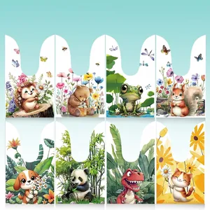 Assorted cartoon rabbit ear snack bags featuring 8 hand-drawn animal illustrations