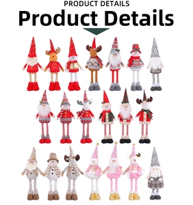 Collection of Christmas plush gnomes with telescopic legs in various festive holiday styles
