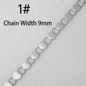 9mm silver stainless steel chain with matte circular links for DIY jewelry making