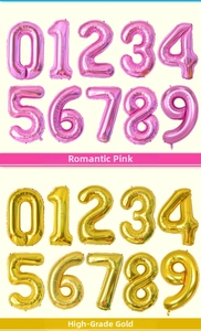 Detailed comparison of 32-inch foil balloons in romantic pink and premium gold colors