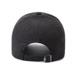 Deep grey baseball cap featuring premium textured fabric and adjustable metal strap back