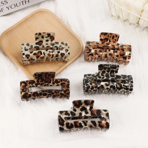 Pince À Cheveux Léopard Vintage Rectangulaire Acétate Résine Écaille De Tortue Rétro Accessoires Cheveux Femmes