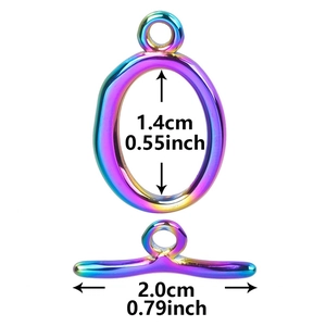 Rainbow stainless steel OT clasp set with precise measurement for DIY jewelry making