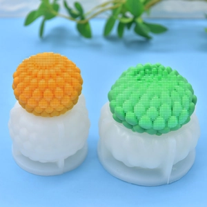 Spherical succulent flower silicone mold for DIY soap and candle making crafts