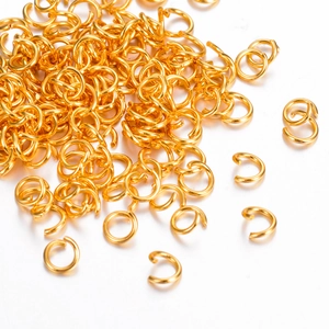 Polished golden stainless steel open jump rings for DIY jewelry making accessories
