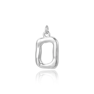 Macro shot of silver plated hollow star heart pendant with square frame for DIY jewelry
