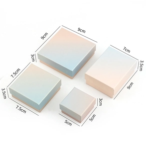 Pink and blue gradient jewelry boxes in four sizes for rings, necklaces and bracelets
