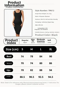Detailed size chart for the slim fit maternity dress showing bust and hip measurements