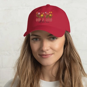 Baseball Cap Cotton Floral Print God Is Good All The Time Adjustable Outdoor Sun Protection Hat Women Casual Sporty