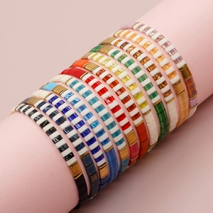 Tila Beaded Bracelet Colorful Glass Geometric Stretch Bohemian Handmade Jewelry For Women Men Stackable Accessory