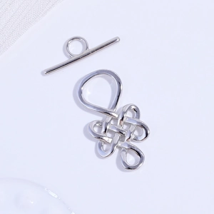 Fermoir à bascule OT nœud chinois en argent sterling S925 pour création de bijoux DIY