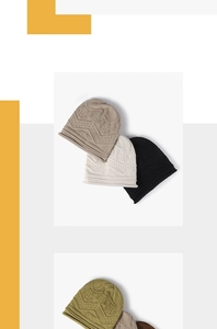 Detailed close-up of thick knitted winter hats with diamond patterns in multiple colors