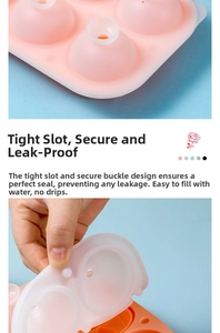 Detail of 6-cavity rose ice mold featuring secure locking buckles and leak-proof seal