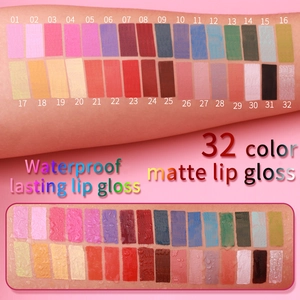 Échantillons de rouge à lèvres mat 32 couleurs imperméable à effet longue durée