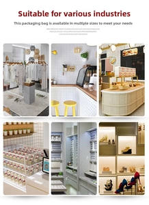 Multi-scene collage showing various retail paper bags for fashion and bakery gift packaging