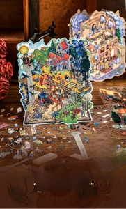 Detail of Dream Painting the Island vintage oil painting stickers for DIY journals