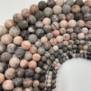 Natural pink zebra stone round beads in multiple sizes for DIY jewelry making