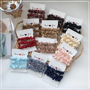Satin Scrunchies Satin Texture Hair Ties Elastic Hair Bands Solid Color Soft Ponytail Holders For Women Girls Accessories
