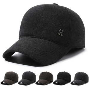 Men Winter Baseball Cap Woolen Thickened Warm Ear Flaps Outdoor Adjustable Hat