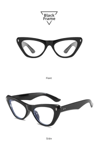 Vue de face et de profil de lunettes de soleil œil-de-chat noires classiques et élégantes