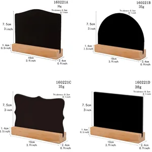 Double-sided wooden mini chalkboard signs with stands in four shapes and dimensions