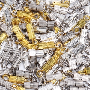 Vertical textured screw clasp for DIY jewelry making in gold and silver finish