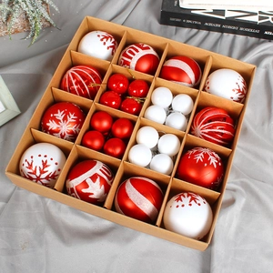 Christmas Ball Ornaments Shatterproof Tree Decoration Baubles Assorted Painted Patterns Plastic Holiday Party Decor