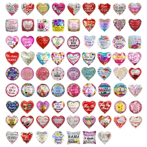Spanish Mother's Day foil balloons in various shapes for festive party decorations