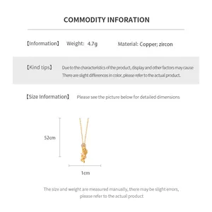 Detailed size chart for the koi fish pendant necklace with 52cm chain and 1cm width