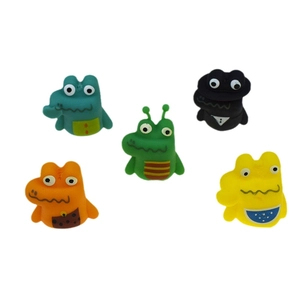 5-piece set of colorful TPR cartoon crocodile finger puppets and pencil toppers