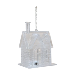 Décoration de Noël en forme de maison transparente lumineuse avec lumière intégrée