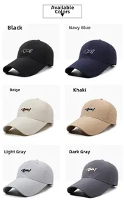 Six colors of breathable mesh baseball caps with On embroidery for outdoor sports