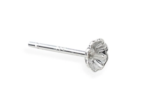 Detailed macro shot of S925 sterling silver earring backs with clear metal hallmark stamp