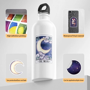 50pcs waterproof Moon Tarot vinyl stickers for laptop and bottle with sun protection