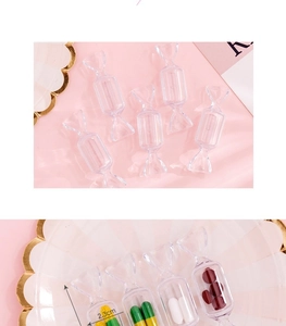 Detail showing candy-shaped mini jewelry box with 2.3cm height and transparent lid