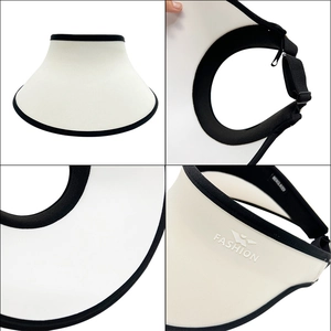 Visiera parasole estiva da donna a tesa larga con cinturino regolabile e anti-UV