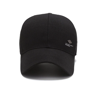 Classic black men's baseball cap with silver diamond logo for outdoor sun protection